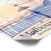 メルボルンオーストラリアゴーアッシュイラストレーショントラベル ポスター (角)