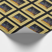 メルボルンオーストラリアシティライトオーバークイーンズブリッジ ラッピングペーパー (角)