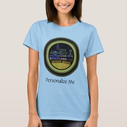 メルボルンオーストラリアスカイラインとシティライト Tシャツ (正面)