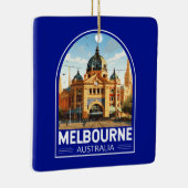 メルボルンオーストラリアトラベルアートヴィンテージ セラミックオーナメント (右)