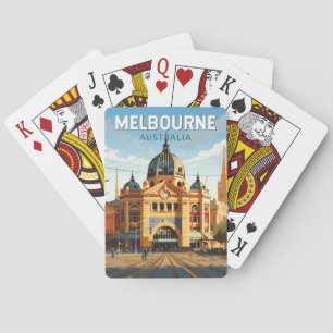 メルボルンオーストラリアトラベルアートヴィンテージ トランプ