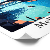 メルボルンオーストラリアトラベルアートヴィンテージ ポスター (角)