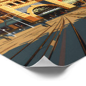 メルボルンオーストラリアトラベルアートヴィンテージ ポスター (角)