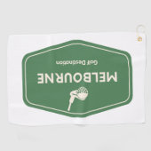 メルボルンオーストラリア – ゴルフコースの目的地のロゴ ゴルフタオル (横)