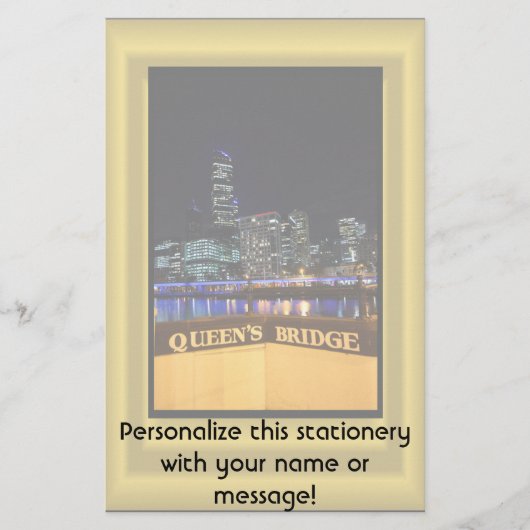 メルボルンオーストラリアCBDナイトライト 便箋 (正面)