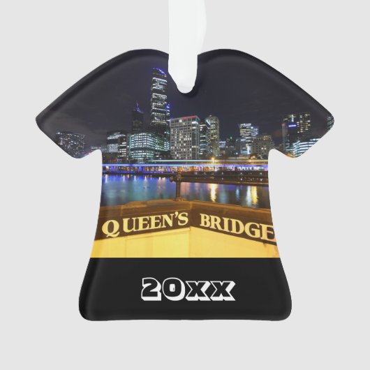 メルボルンオーストラリアCBDライトオーバークイーンズブリッジ オーナメント (正面)
