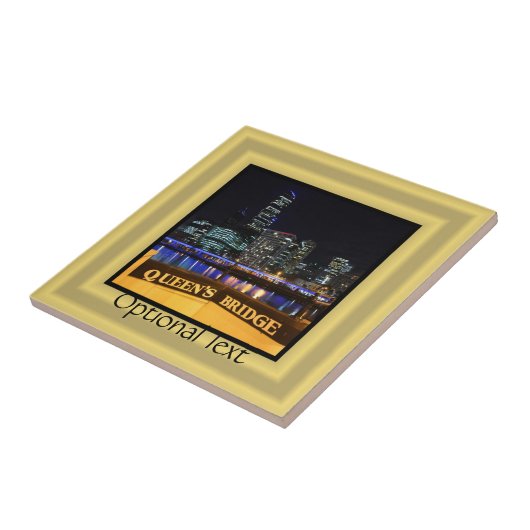 メルボルンオーストラリアCBDライトオーバークイーンズブリッジ タイル (側面)