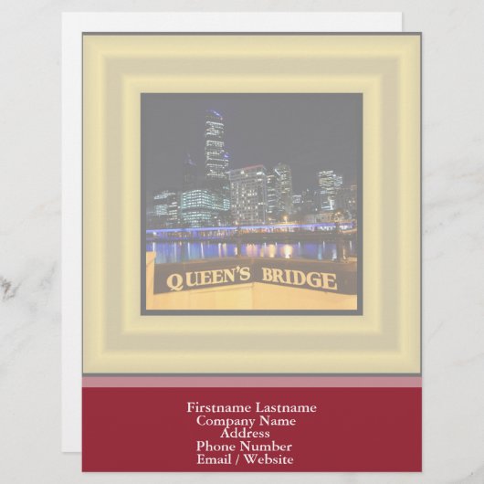 メルボルンオーストラリアCBDライトオーバークイーンズブリッジ レターヘッド (正面/裏面)