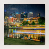 メルボルンシティシティスケープatナイトジグソーパズル ジグソーパズル (横)