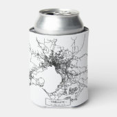 メルボルンシティ通りマップ – 黒 缶クーラー (缶正面)