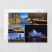 メルボルンシドニーオーストラリアヤラリバーコラージュ ポストカード (正面/裏面)