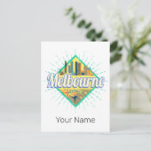 メルボルンビクトリアオーストラリアレトロスカイラインヴィンテージ シーズンポストカード (スタンド正面)