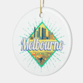 メルボルンビクトリアオーストラリアレトロスカイラインヴィンテージ セラミックオーナメント (左)