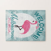 メルボルンフロリダピンクフラミンゴレトロ ジグソーパズル (横)