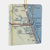 メルボルンフロリダヴィンテージの地図 セラミックオーナメント (右)