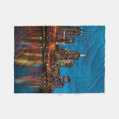 メルボルン夜 フリースブランケット (正面(横))