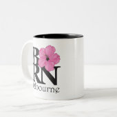 メルボルン生まれピンクハイビスカス ツートーンマグカップ (正面左)