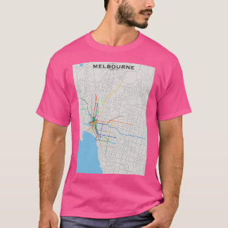 メルボルン通過地図 Tシャツ