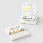 メルボルン、オーストラリアのスカイライン-石造りのコースター ストーンコースター (横)