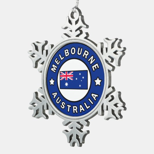 メルボルン・オーストラリア スノーフレークピューターオーナメント (右)