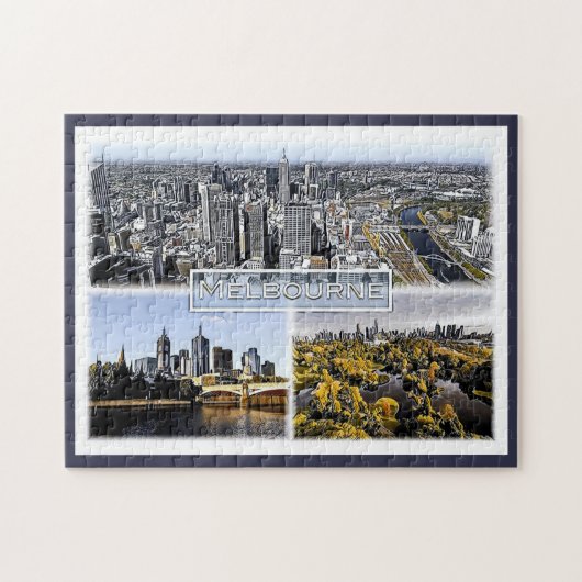 メルボルン – オーストラリア – モザイク –  ジグソーパズル (横)