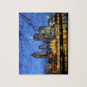 メルボルン，オーストラリア。夜の景色 ジグソーパズル (縦)