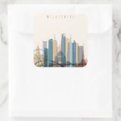 メルボルン、オーストラリア|都市スカイライン スクエアシール (バッグ)