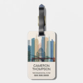 メルボルン、オーストラリア|都市スカイライン ラゲッジタグ (裏面縦)