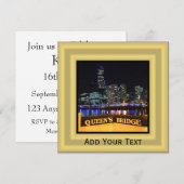 メルボルン オーストラリア CBDのクイーンズブリッジ上のライト 招待状 (正面/裏面)