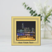 メルボルン オーストラリア CBDのクイーンズブリッジ上のライト 招待状 (スタンド正面)