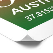 メルボルン – オーストラリアChristmas Color Cityマップ ポスター (角)