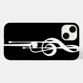 メルポイント白黒Gクレフ、 音符記号カスタムカラー Case-Mate iPhoneケース (裏面 (横))