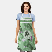 メルマお洒落イド緑抽象芸術 エプロン (着用した状態)