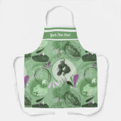 メルマお洒落イド緑抽象芸術 エプロン (正面)