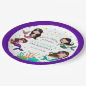 メルマイドかわいらしズアンダーザシーガールズ誕生日 ペーパープレート (アングル)