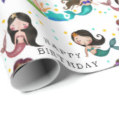 メルマイドかわいらしズアンダーザシーガールズ誕生日 ラッピングペーパー (ロールコーナー)