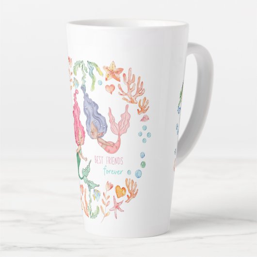 メルマ最高のイドフレンズフォーエバーBFF パーソナライズされた カフェラテマグ (右アングル)