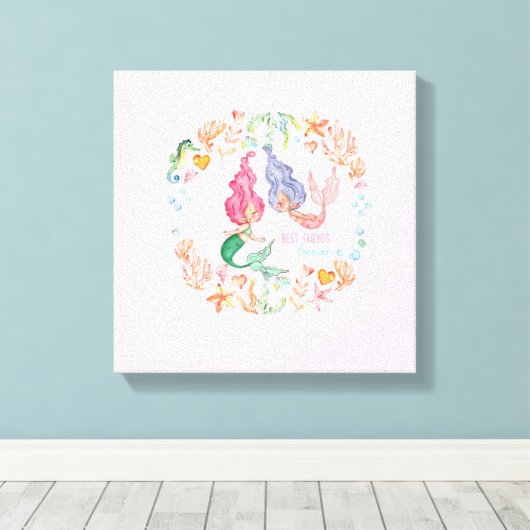 メルマ最高のイドフレンズフォーエバーBFF パーソナライズされた キャンバスプリント (インサイチュ (ウッドフロア))