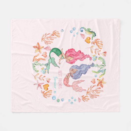 メルマ最高のイドフレンズフォーエバーBFF パーソナライズされた フリースブランケット (正面(横))