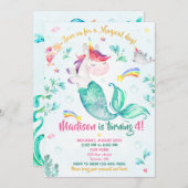 メルミコーン誕生日の招待ガールマジカルパーティー 招待状 (正面/裏面)