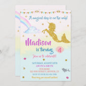 メルミコーン誕生日の招待ガールマジカルパーティー 招待状 (正面/裏面)