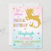 メルミコーン誕生日の招待メリコーン招待状の女の子 招待状 (正面)