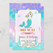 メルミコーン誕生日の招待状 サンキューカード (正面/裏面)