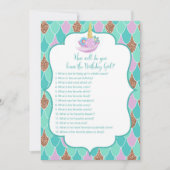 メルミコーン誕生日ガールゲーム5x7インチサイズ招待状 招待状 (正面)