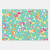 メルメイズティール（緑がかった色） ラッピングペーパーシート (正面2)