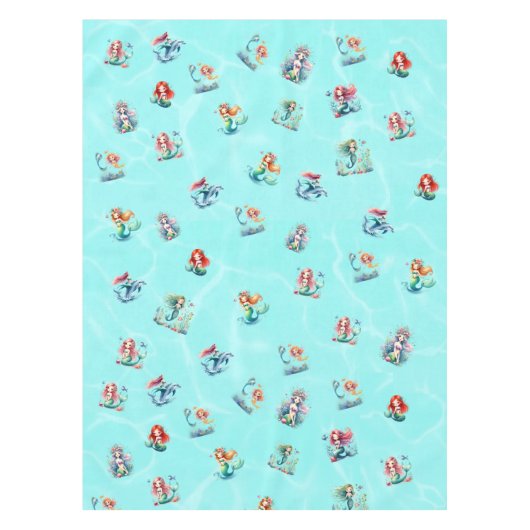 メルメイズテーマ子供の誕生日パーティー テーブルクロス (正面)