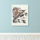 メルメイズヴィンテージビクトリアンイラストレーション キャンバスプリント (インサイチュ (ウッドフロア))