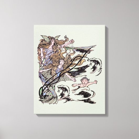 メルメイズヴィンテージビクトリアンイラストレーション キャンバスプリント (正面)