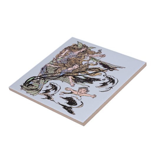 メルメイズヴィンテージビクトリアンイラストレーション タイル (側面)