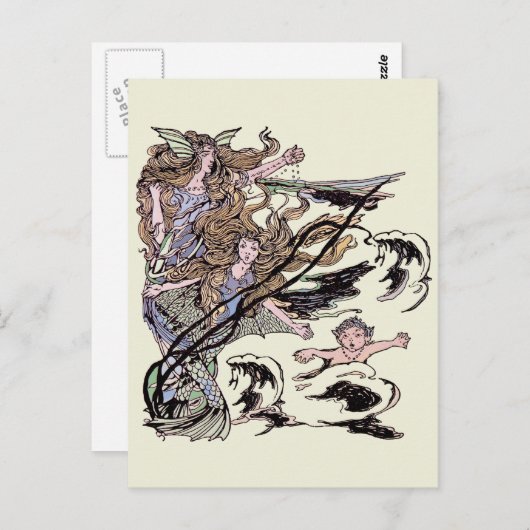 メルメイズヴィンテージビクトリアンイラストレーション ポストカード (正面/裏面)